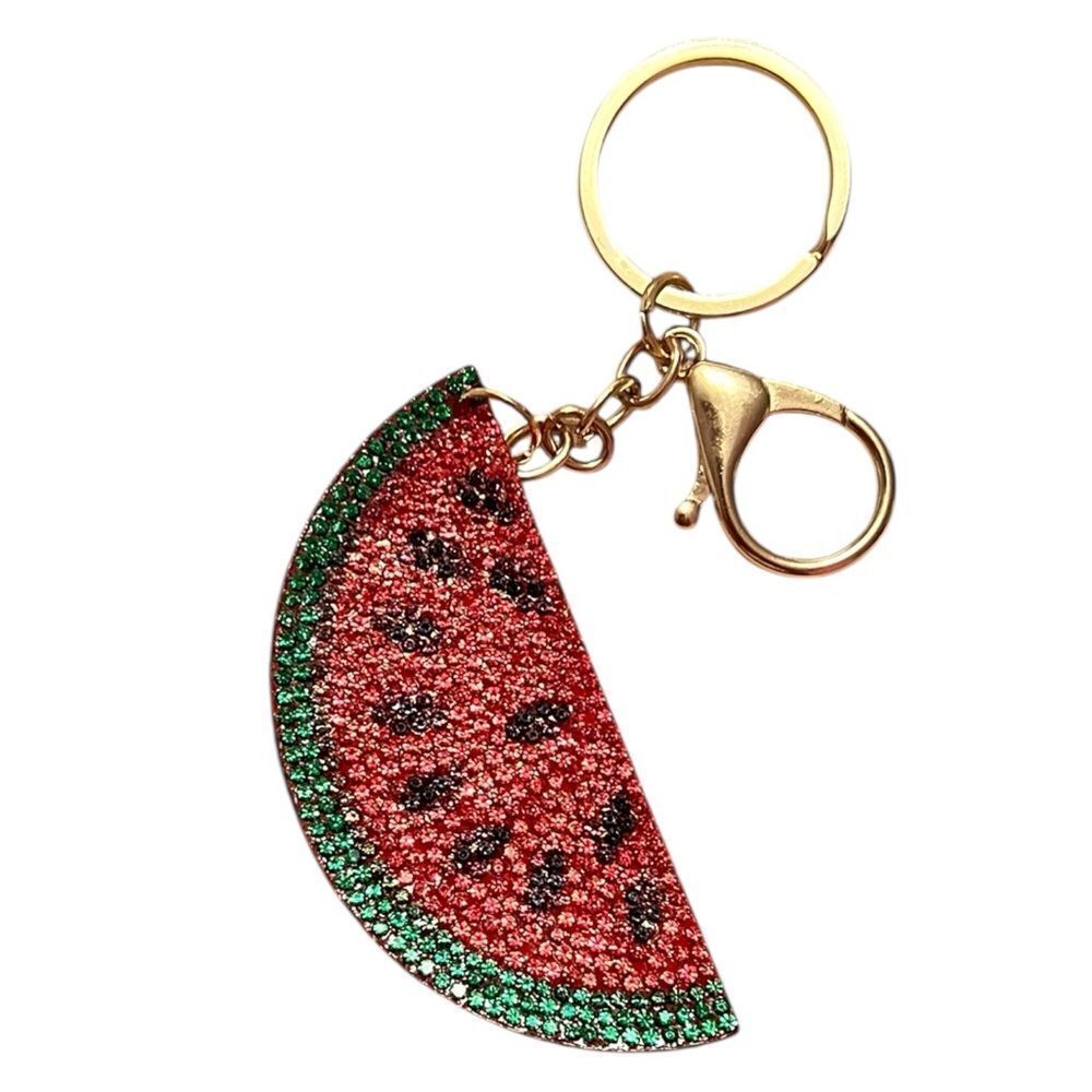 Large Sparkly Watermelon Keychain Bag Charm